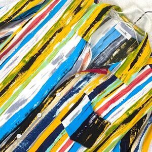 VTG Rayon Aloha Camp Shirt Mens L Multicolor Preppy Colorful Luau Tiki Hawaiian